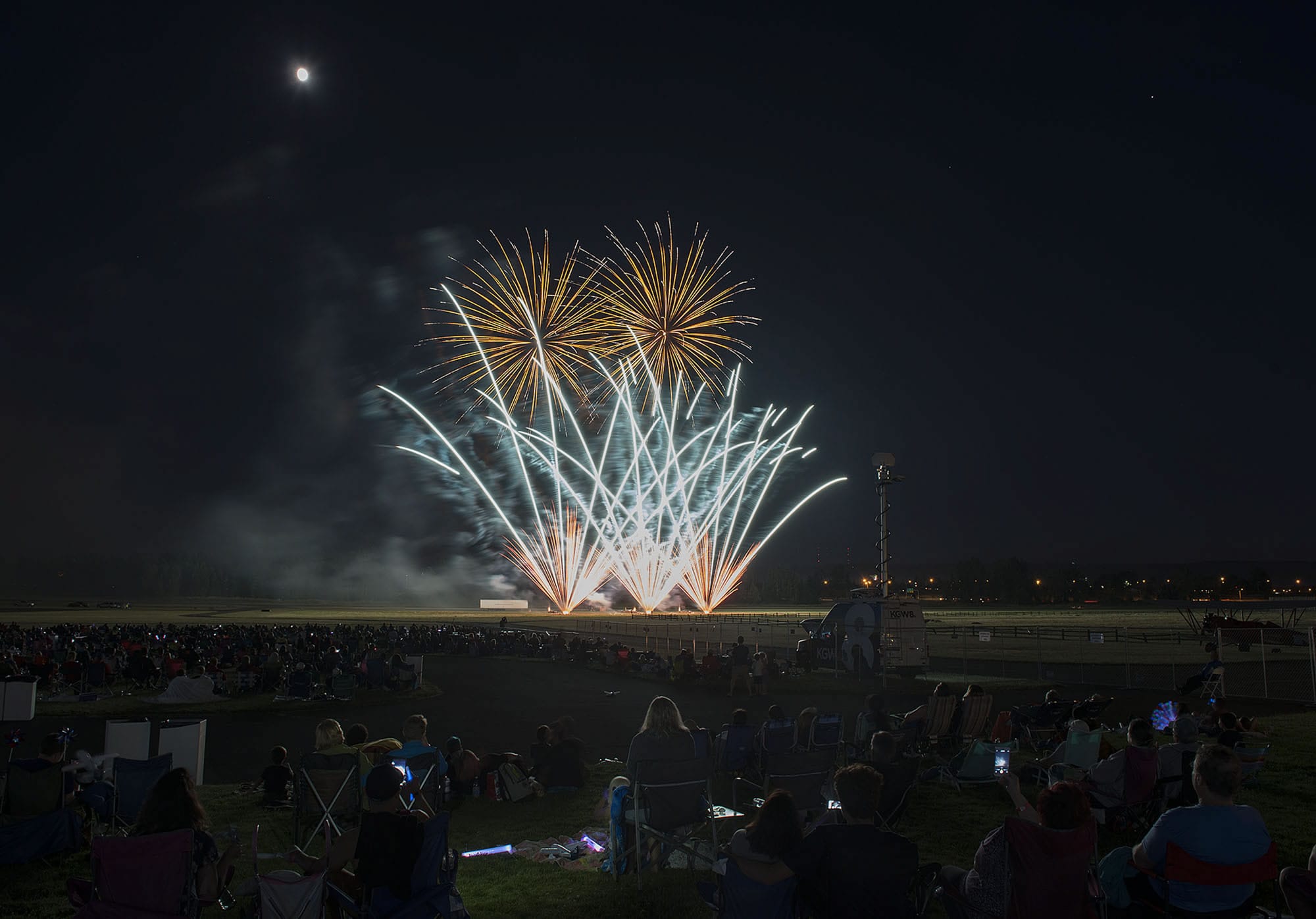 Fireworks light the night sky to the delight of the crowd at Fort Vancouver National Historic Site on Tuesday evening.