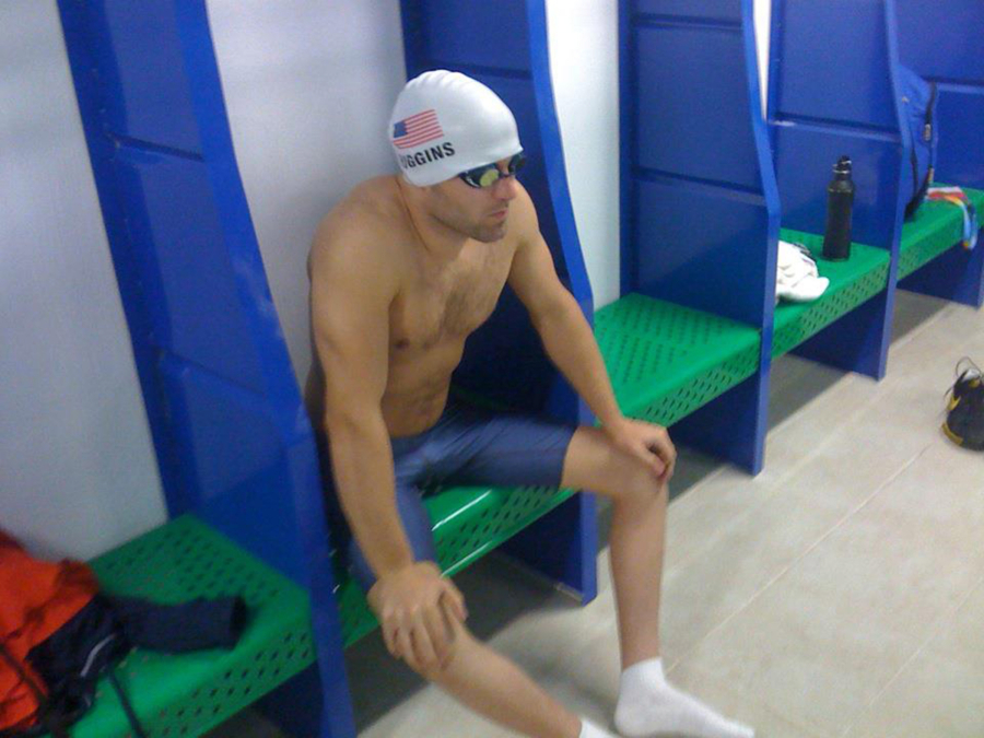 Nate Higgins prepares mentally in the locker room before the 2011 Pan American Games in Guadalajara, Mexico.