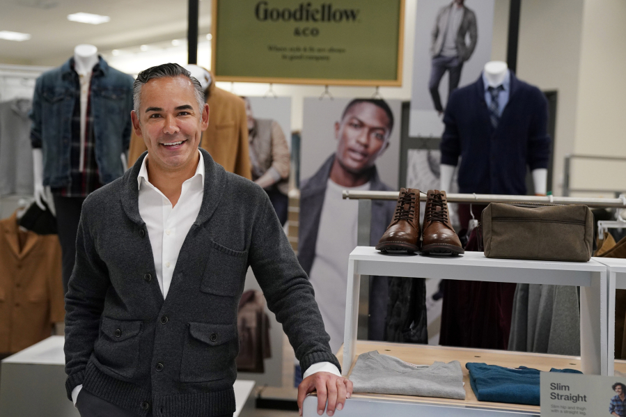 Rick Gomez, Target’s chief marketing officer, with a display of clothing from Goodfellow, one of the company’s new brands.