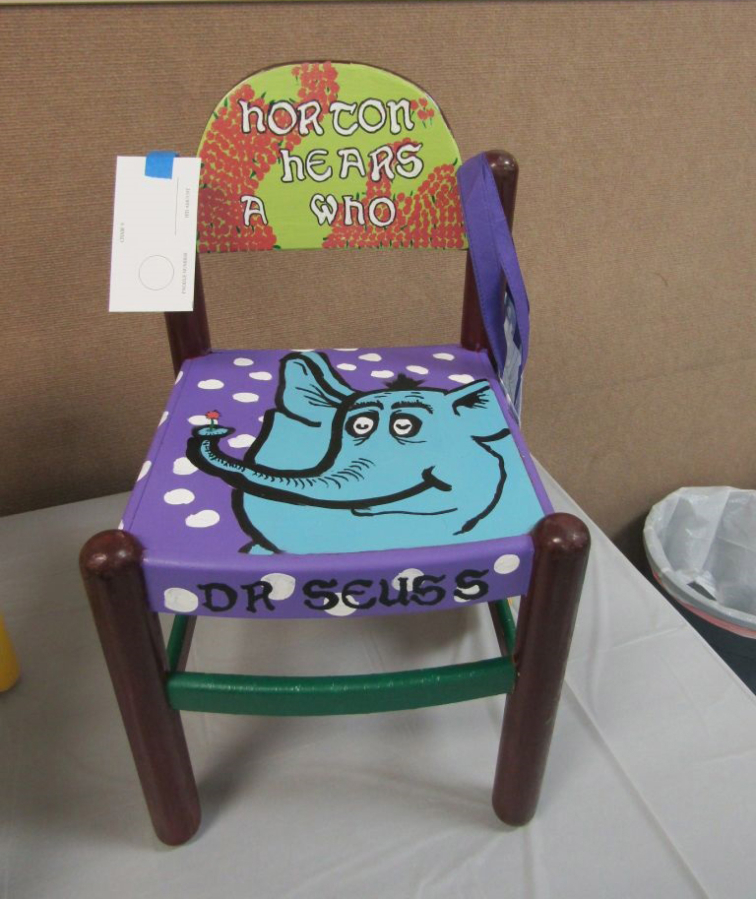 Ridgefield: The Friends of Ridgefield Community Library used chairs such as this one in their CHAIR-ITY fundraiserm which helped raise more than $5,000 for a new library.