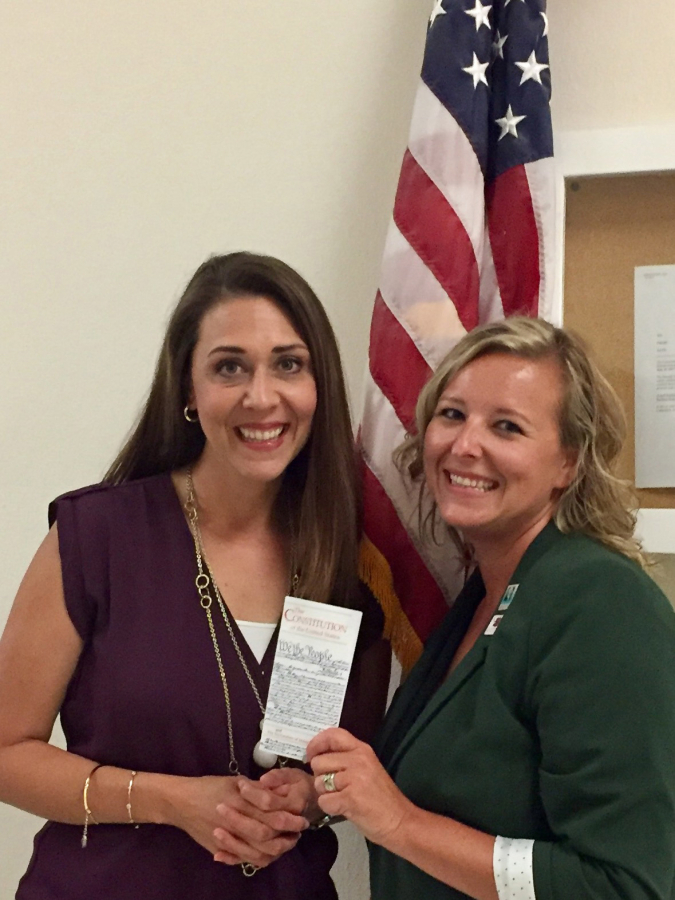 Woodland: Woodland High School government and history teacher Shari Conditt, right, attended several professional development programs, including one where she met with Congresswoman Jaime Herrera Beutler, R-Battle Ground.