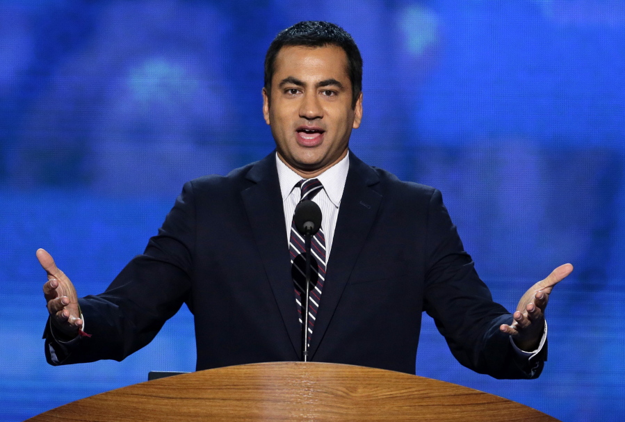 FILE - In this Sept. 4, 2012 file photo, Actor Kal Penn addresses the Democratic National Convention in Charlotte, N.C. Penn, artist Chuck Close and virtually the entire membership of the President’s Committee On the Arts and Humanities have announced their resignation. In a letter released this week, Aug. 18, 2017, 17 committee members cited the “false equivalence” of President Donald Trump’s comments about last weekend’s “Unite the Right” gathering in Charlottesville, Va. (AP Photo/J.