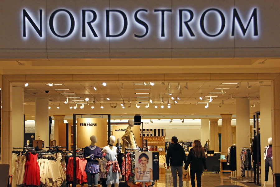 Shoppers walk into a Nordstrom store in Pittsburgh.