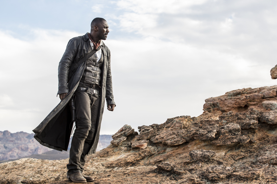 This image released by Sony Pictures shows Idris Elba in the Columbia Pictures film, “The Dark Tower.” (Ilze Kitshoff/Columbia Pictures/Sony via AP)