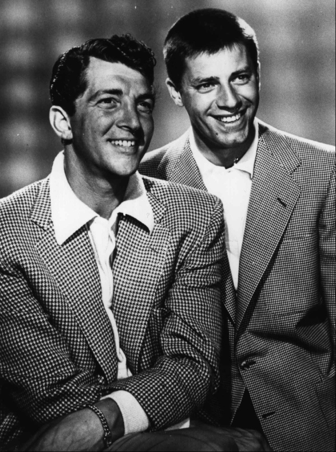 Dean Martin, left, and Jerry Lewis pose for the “Colgate Comedy Hour” on Aug. 27, 1954. Lewis, the comedian and director whose fundraising telethons became as famous as his hit movies, died Aug. 20 in Las Vegas. He was 91.