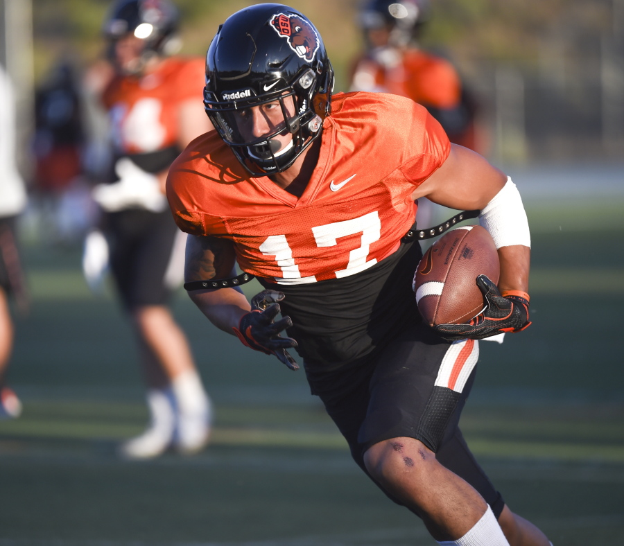 True freshman receiver Isaiah Hodgins looks to start on Saturday when Oregon State opens the season at Colorado State.