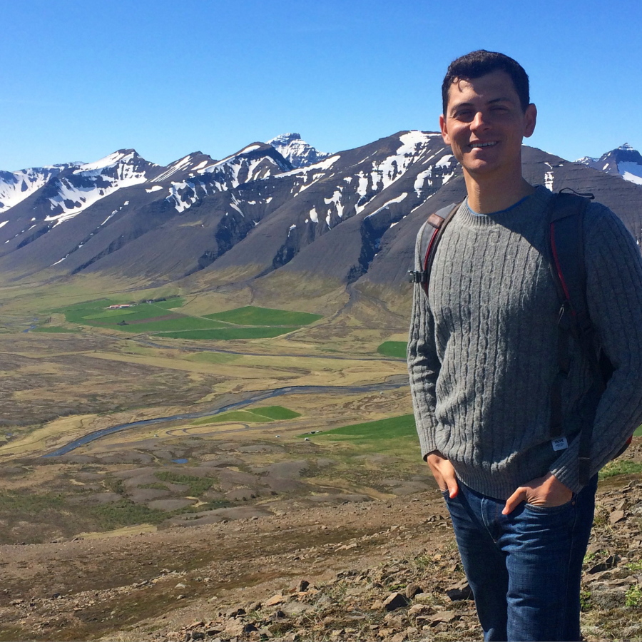 Matt Kepnes is seen on a hike in Iceland. Kepnes is a travel expert known to his fans as the blogger Nomadic Matt.