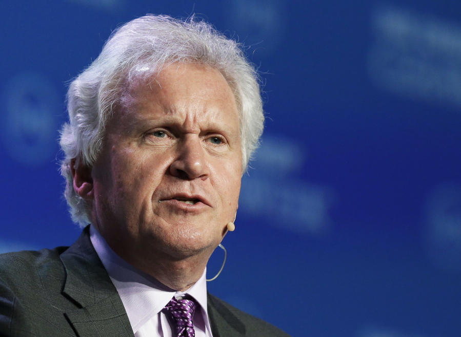 FILE - In this Monday, Feb. 22, 2016, file photo, then-General Electric CEO Jeffrey Immelt speaks at the annual IHS CERAWeek global energy conference in Houston. Former GE CEO Immelt is among the finalists being considered to run ride-hailing company Uber, but there’s no clear consensus among its board about a front-runner, two people briefed on the search said Monday, Aug. 21, 2017.