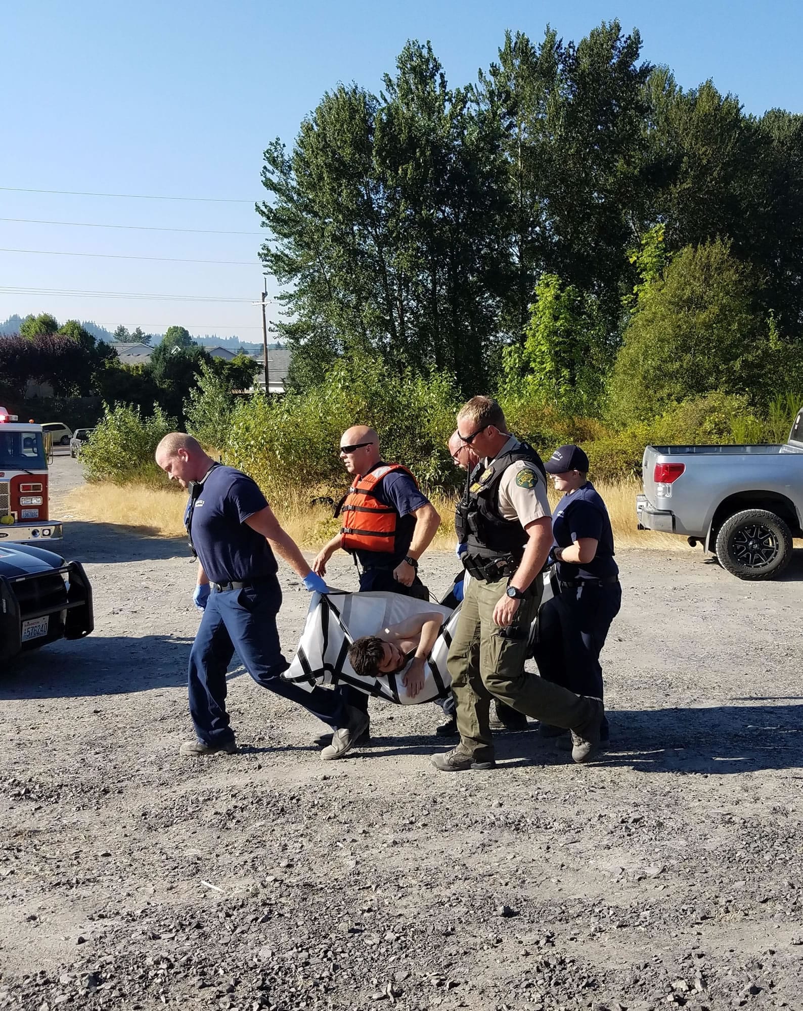 A man on a WaveRunner rescued a person who was close to drowning in the Cowlitz River Tuesday evening.