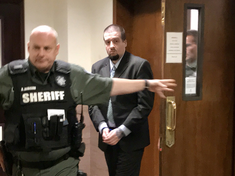 Brandon Gorham leaves the courtroom Sept. 8 after being found guilty of first-degree assault and hit-and-run resulting in injury. He was sentenced Thursday to more than 10 years in prison.