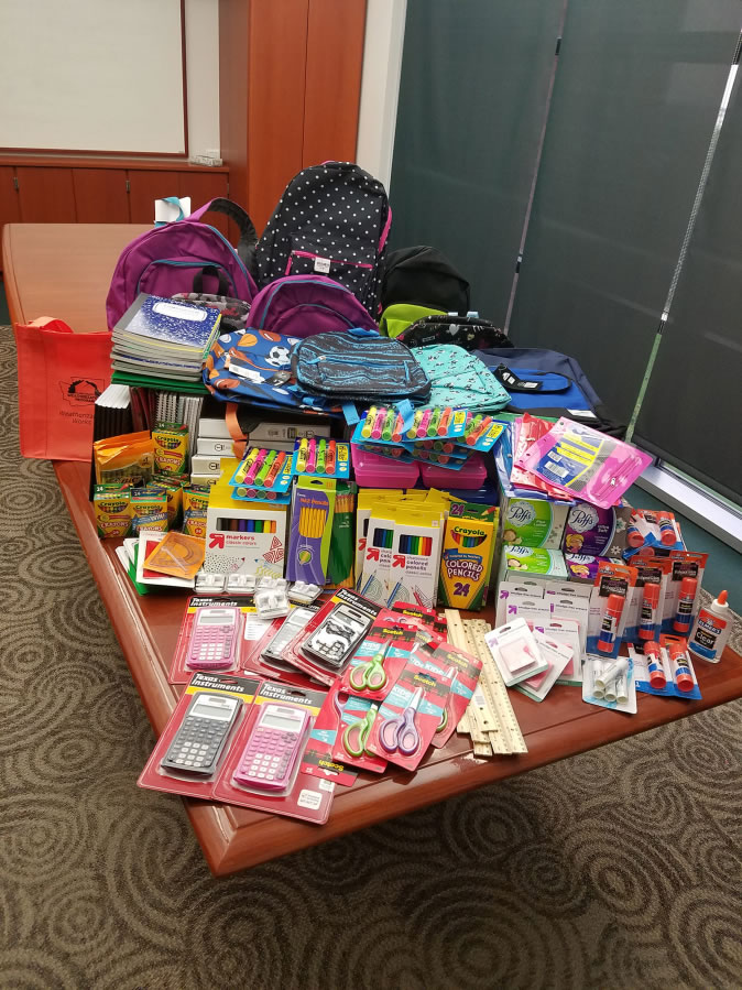 Ogden: Some of the 313.6 pounds of supplies donated to the Stuff the Bus program by Clark County employees during August’s portion of their Year of Giving.