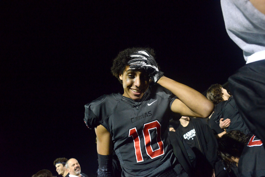 Camas senior Jackson Smart is in disbelief after a last minute come back win against Coeur d’Alene.