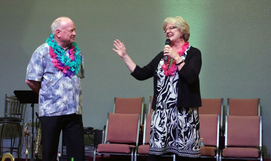 Battle Ground: Ed Staton and his wife, Sherrel Staton, at a celebration honoring them for 40 years of service to the community at Landmark Church.
