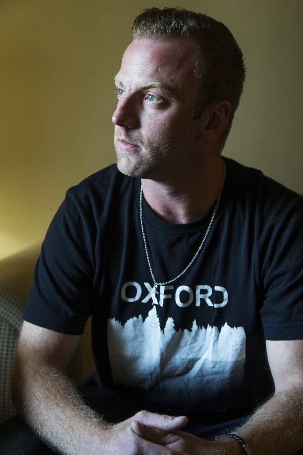 In this Wednesday, Sept. 20, 2017 photo, Ryan Alonzo is photographed at his home in Yakima, Wash. As a result of addiction, Alonzo lost custody of his three children, but has completed a treatment program and is working to regain his visitation privileges.