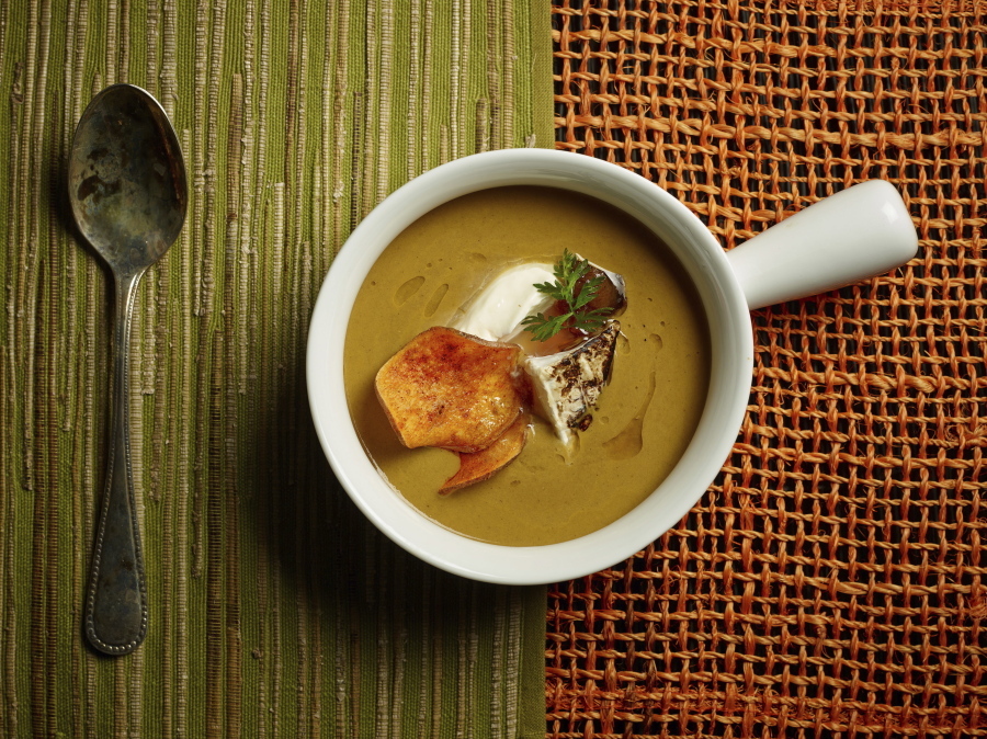 Autumn sweet potato and mushroom soup Phil Mansfield/The Culinary Institute of America