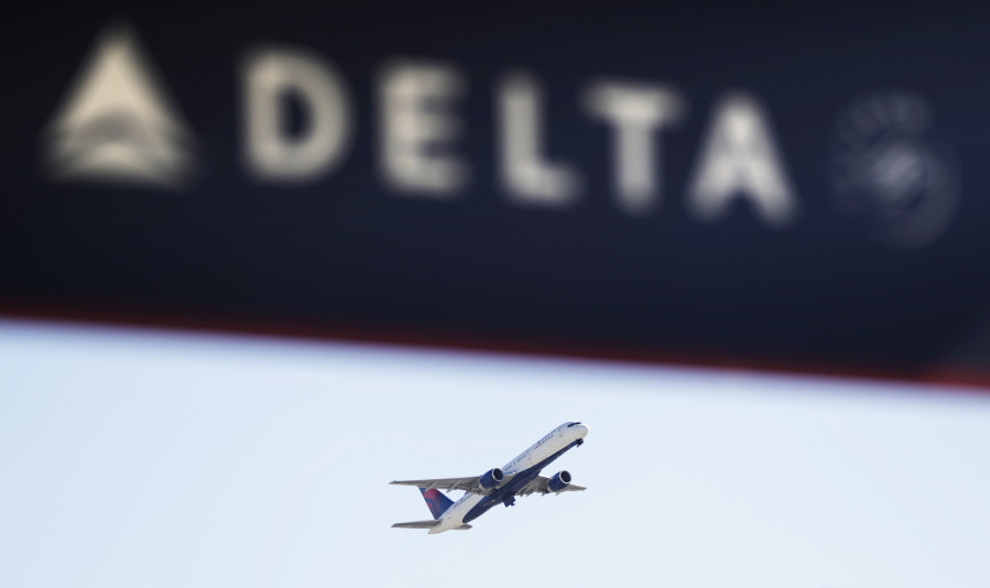 A Delta Air Lines flight takes off from Hartsfield-Jackson Atlanta International Airport in Atlanta. A Delta plan flew in and out of San Juan, Puerto Rico, on Sept. 6, 2017, just before Hurricane Irma battered the island.