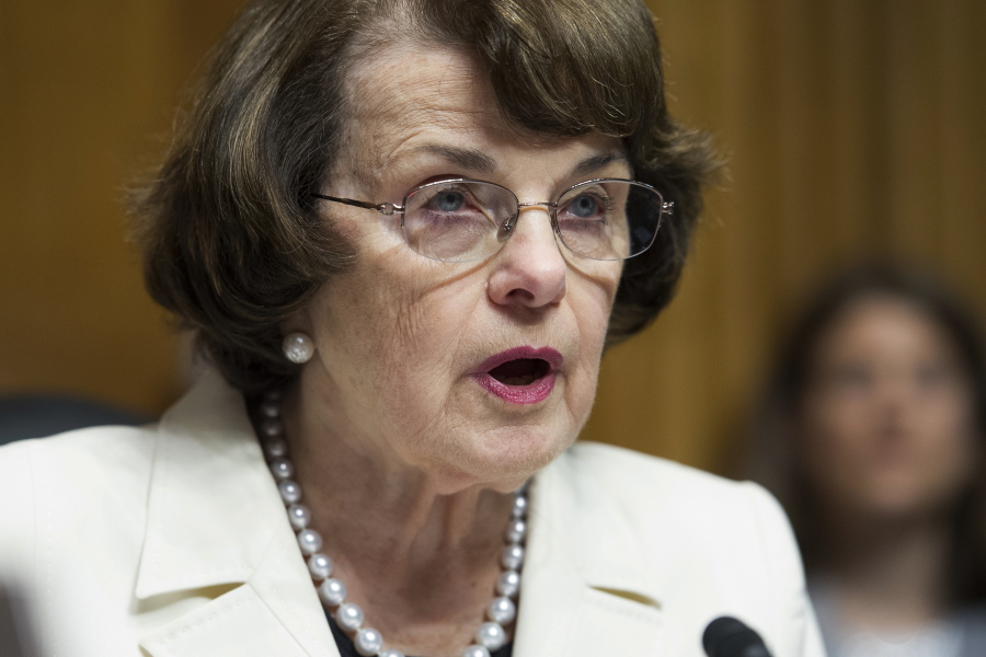 Sen. Dianne Feinstein, D-Calif., speaks May 10 on Capitol Hill in Washington. Catholic leaders and university presidents are objecting to Feinstein’s line of questioning for one of President Donald Trump’s judicial nominees.