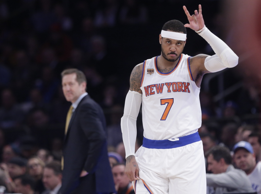Carmelo Anthony (7) is on his way out of New York and headed for Oklahoma City.