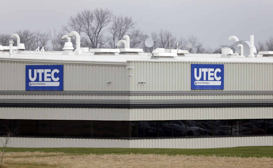 FILE - This Dec. 6, 2016, file photo shows the United Technologies Electronic Controls factory in Huntington, Ind. United Technologies is acquiring Rockwell Collins for $22.75 billion in order to expand its aerospace capabilities. United Tech, which makes Otis elevators and Pratt & Whitney engines, said Monday, Sept. 4, 2017, it’s paying $140 per share in cash and stock for Rockwell Collins, a 9.4 premium over Tuesday’s closing price, when reports of a deal surfaced.
