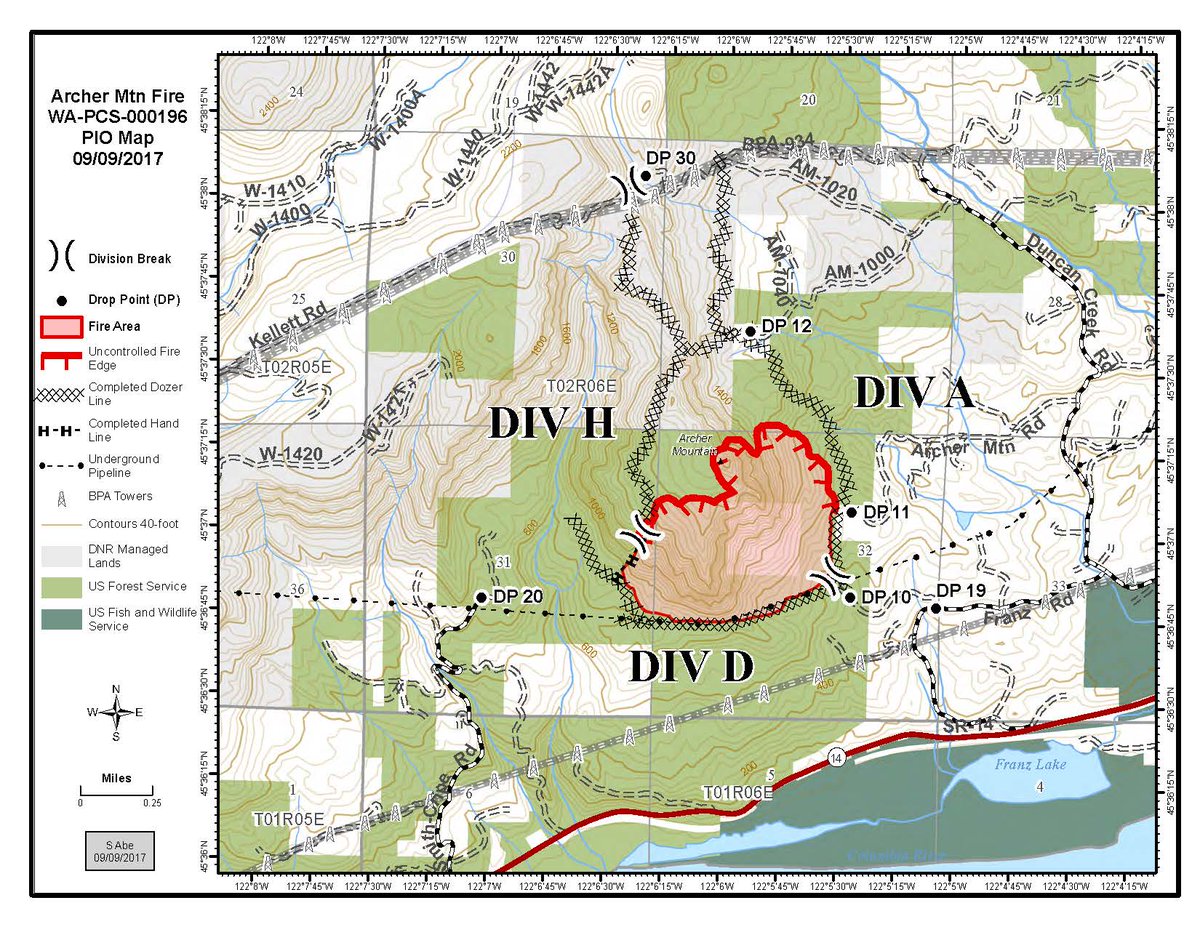 This map from the Washington Department of Natural Resources shows the status of the Archer Mountain Fire as of Saturday.