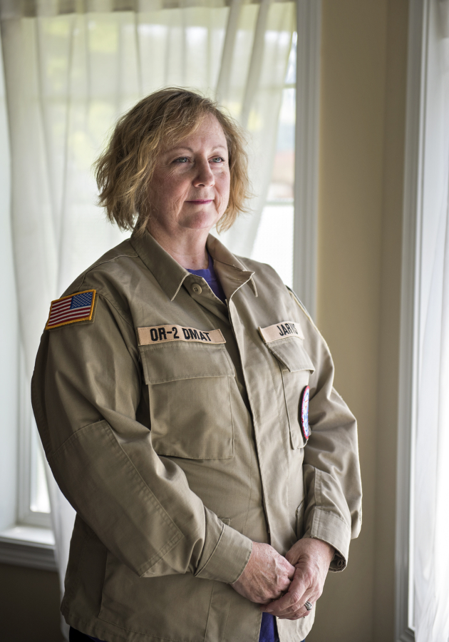 Raelene Jarvis recently returned from a 30-day assignment with the National Disaster Medical System, working as a nurse in Texas after Hurricane Harvey and in Puerto Rico after Hurricane Irma and throughout Hurricane Maria. Jarvis has worked with the NDMS since 2001, when she served as a burn nurse after 9/11.