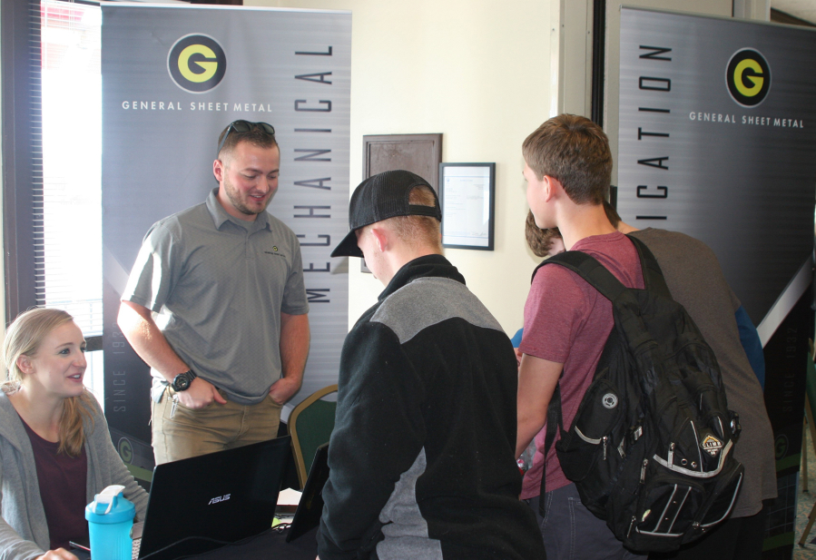 Esther Short: Representatives from General Sheet Metal at Workforce Southwest Washington’s Manufacturing Day event on Oct. 3, in which students met with 10 local manufacturing companies.