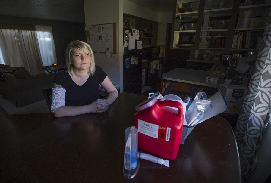 Camas resident Elaina Tellup, 25, was diagnosed with Crohn’s disease earlier this year and has undergone three surgeries related to the disease. Crohn’s disease is an inflammatory bowel disease.