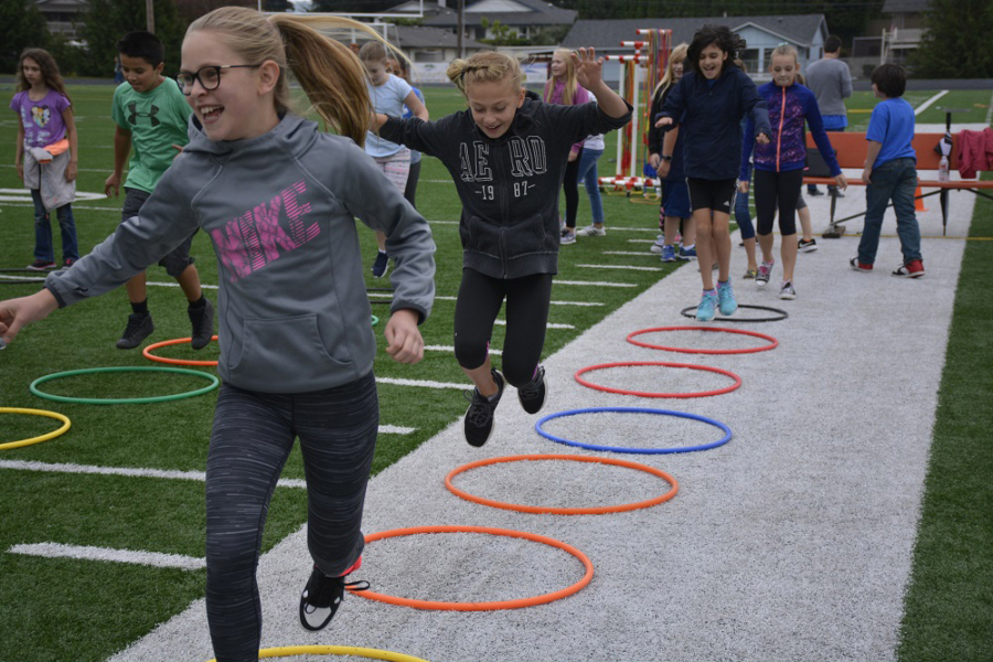 Washougal: Gause Elementary School students participate in the school’s annual Sport-a-Thon, a fundraiser for the Gause Booster Club.