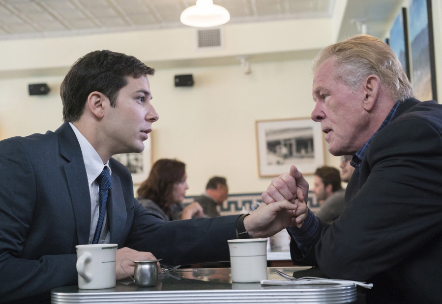 Skylar Astin, left, and Nick Nolte star in the EPIX series, “Graves.” Lewis Jacobs/Epix