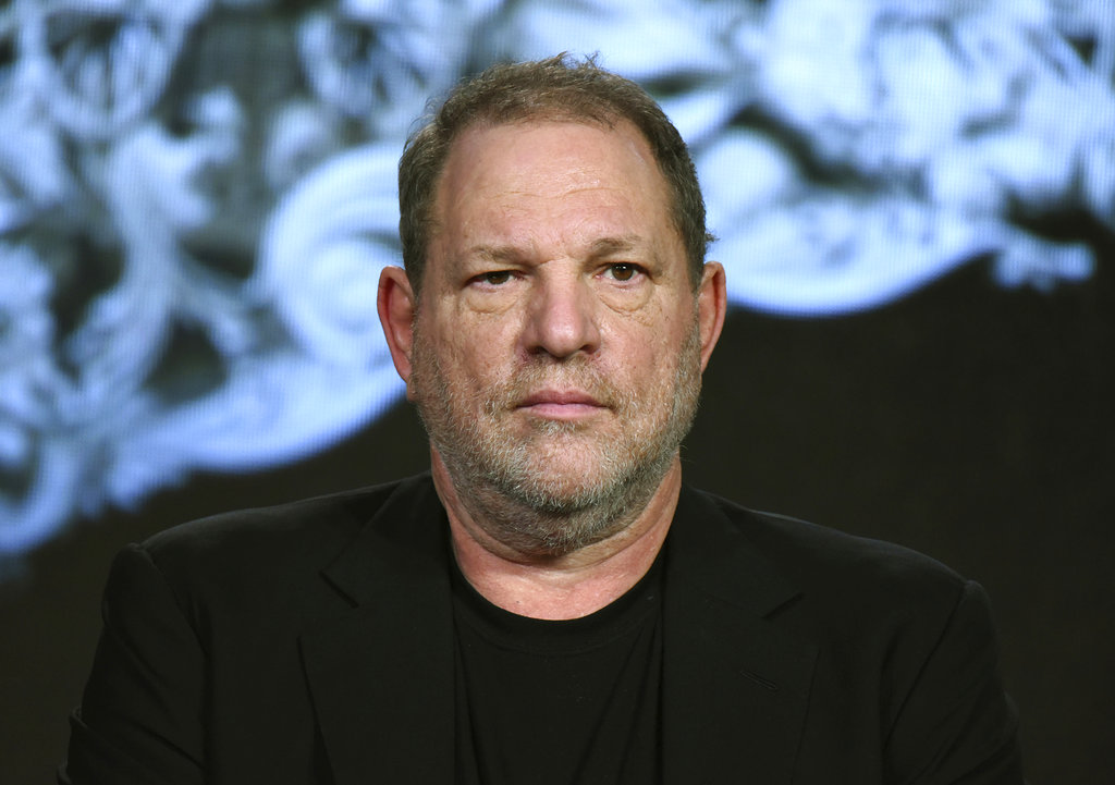 FILE - In this Jan. 6, 2016, file photo, producer Harvey Weinstein participates in a panel at the A&amp;E 2016 Winter TCA in Pasadena, Calif. The Weinstein Co., mired in a sex scandal, may be putting itself up for sale. The company said Monday, Oct.