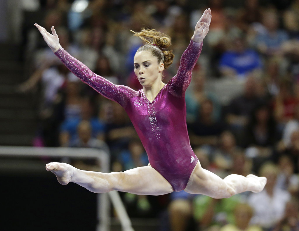 FILE - In this July 1, 2012, file photo, McKayla Maroney performs in the floor exercise event during the final round of the women's Olympic gymnastics trials in San Jose, Calif. Two-time Olympic medalist McKayla Maroney says she was molested for years by a former USA Gymnastics team doctor, abuse she said started in her early teens and continued for the rest of her competitive career. Maroney posted a lengthy statement on Twitter early Wednesday, Oct. 18, 2017,  that described the allegations of abuse against Dr. Larry Nassar, who spent three decades working with athletes at USA Gymnastics but now is in jail in Michigan awaiting sentencing after pleading guilty to possession of child pornography. (AP Photo/Jae C.