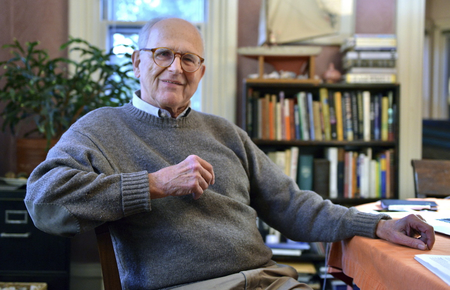 Rainer Weiss poses for a photograph at his home, Tuesday in Newton, Mass. Weiss, of the Massachusetts Institute of Technology, is one of three awarded this year’s Nobel Prize in physics for their discoveries in gravitational waves.