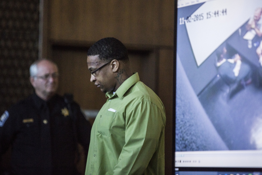 Quinton Tellis during day four of his trial in Batesville, Miss., Friday.