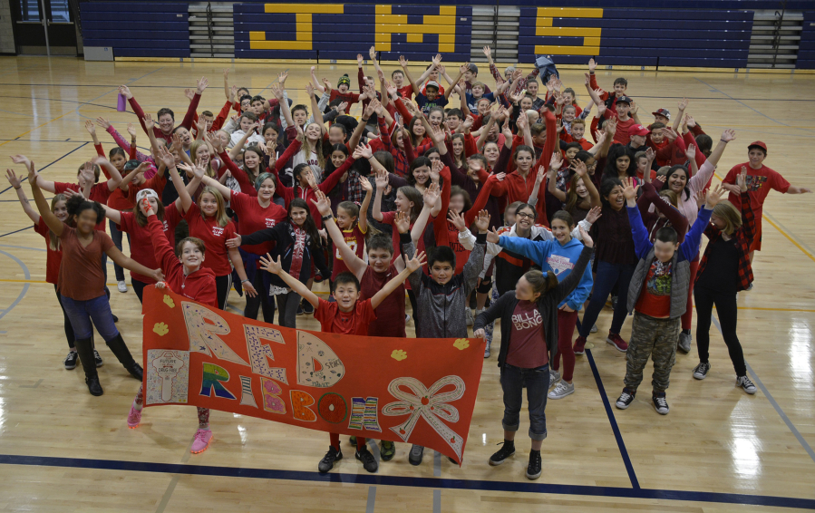 Washougal: Middle schoolers in Washougal pledged to remain drug-free during Red Ribbon Week.