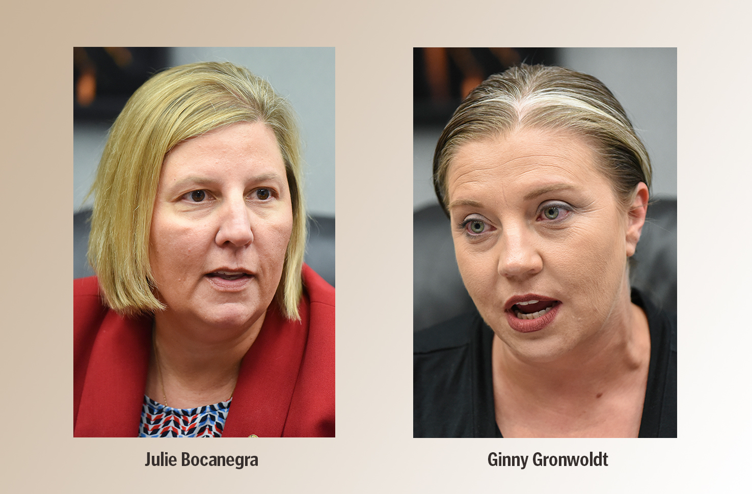 Incumbent Julie Bocanegra and political newcomer Ginny Gronwoldt had big leads Tuesday night in their races for seats on the Evergreen Public Schools board.