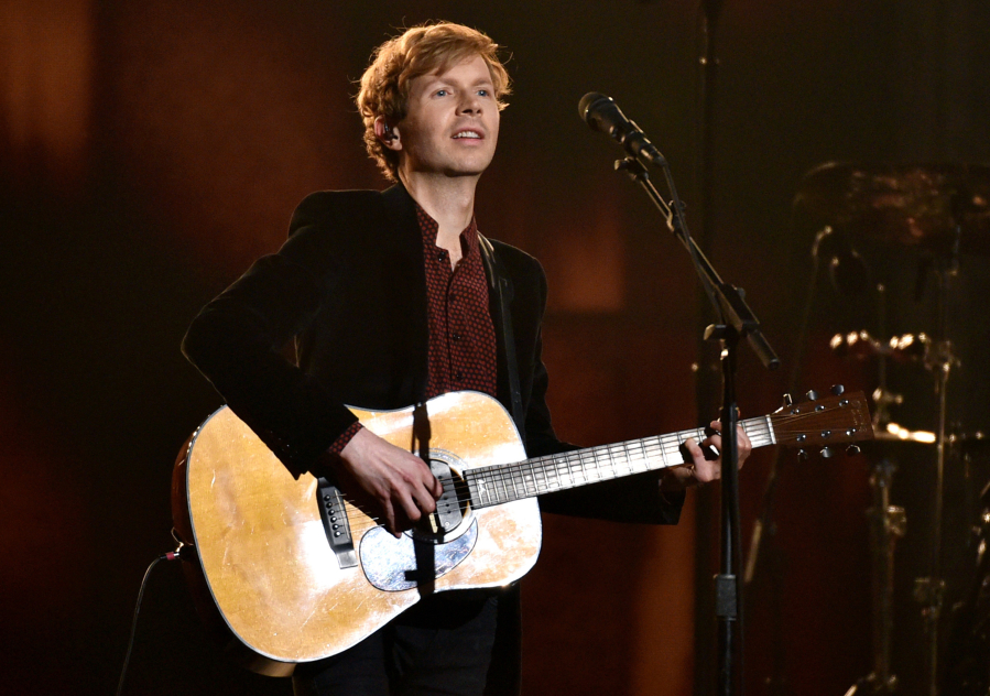 Beck performs at the 57th annual Grammy Awards in 2015.