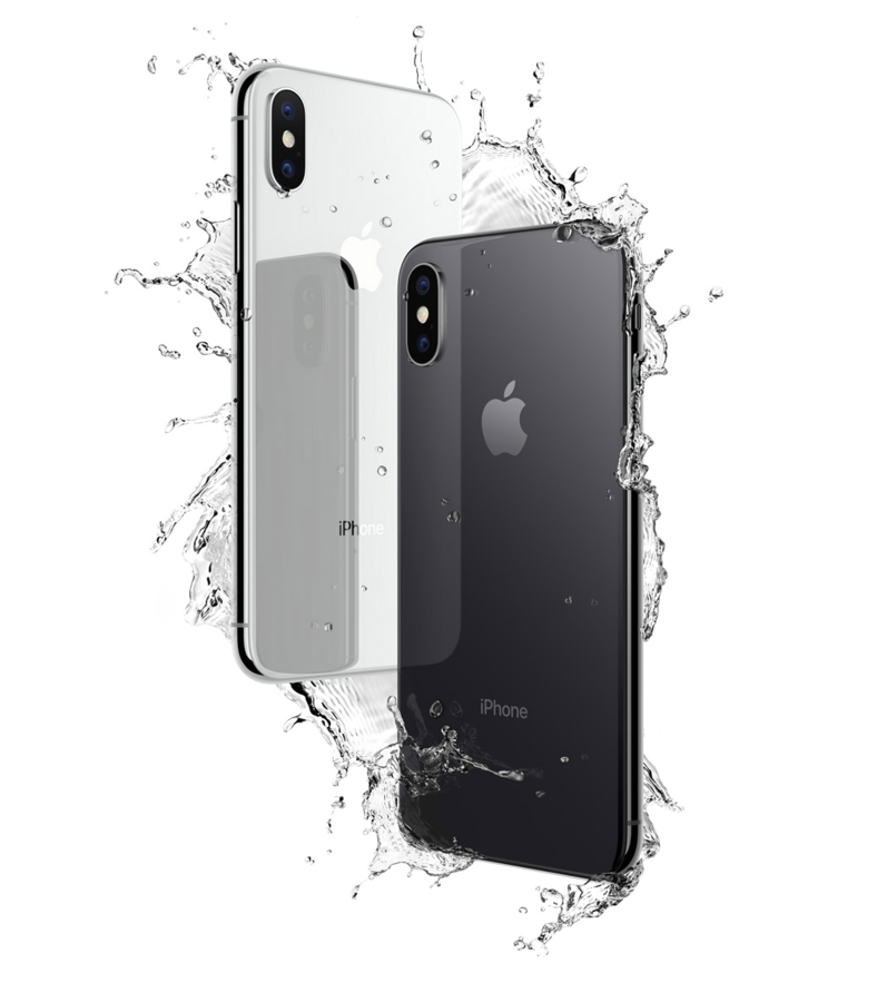 The iPhone X can be submerged in more than 3 feet of water for up to a half-hour.