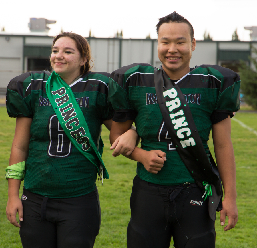 Annie Kvamme and John Smart, teammates on the Washington School for the Deaf football team and homecoming court.