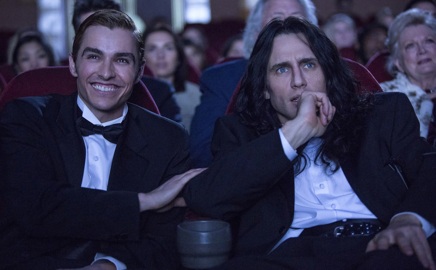 Dave Franco, left, and James Franco star in the film “The Disaster Artist.” Justina Mintz/A24