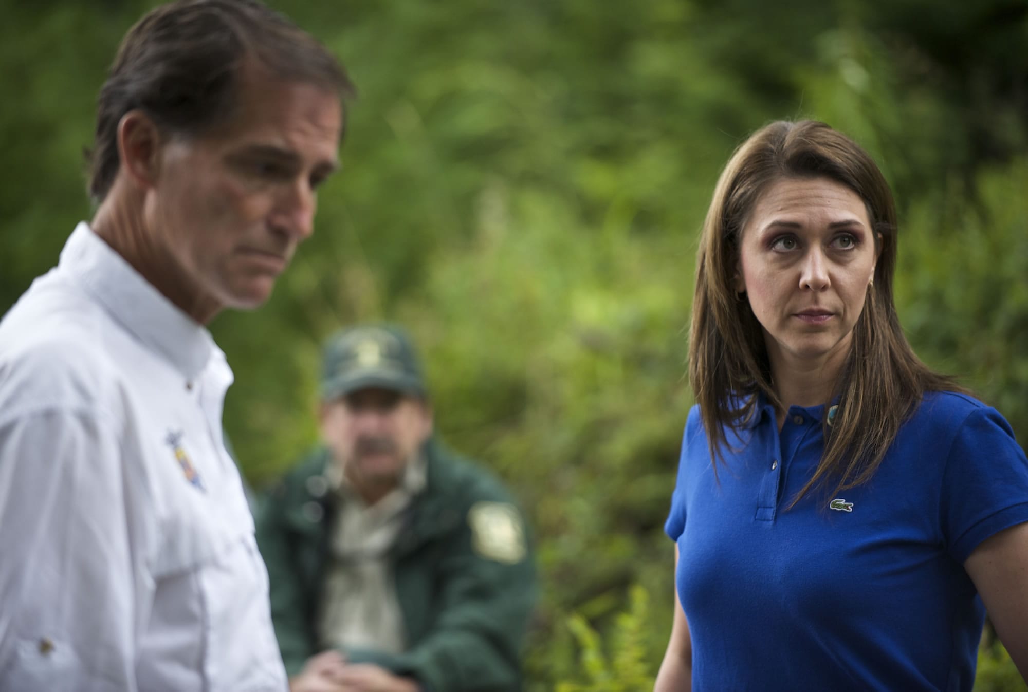 U.S. Rep. Jaime Herrera Beutler, R-Battle Ground, hosts Dan Ashe, then the director of the U.S. Fish and Wildlife Service, and others for an August 2014 tour of the Gifford Pinchot National Forest and discussion on forest management.