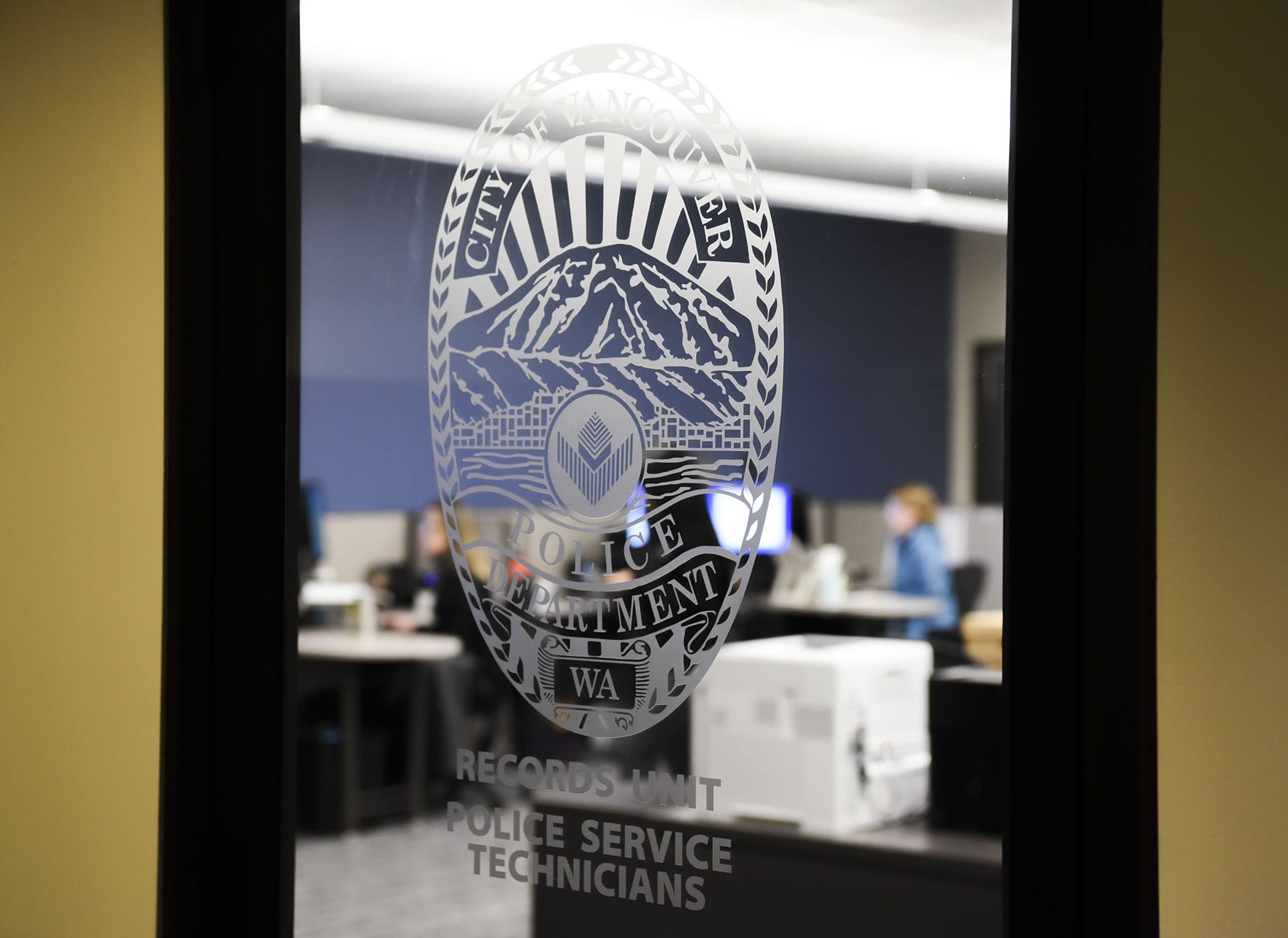The Vancouver Police Department West Precinct added a records office and records window for the public, which helps support law enforcement process police reports, as seen last December. (Ariane Kunze/The Columbian) The Department is in the market for a new software program.