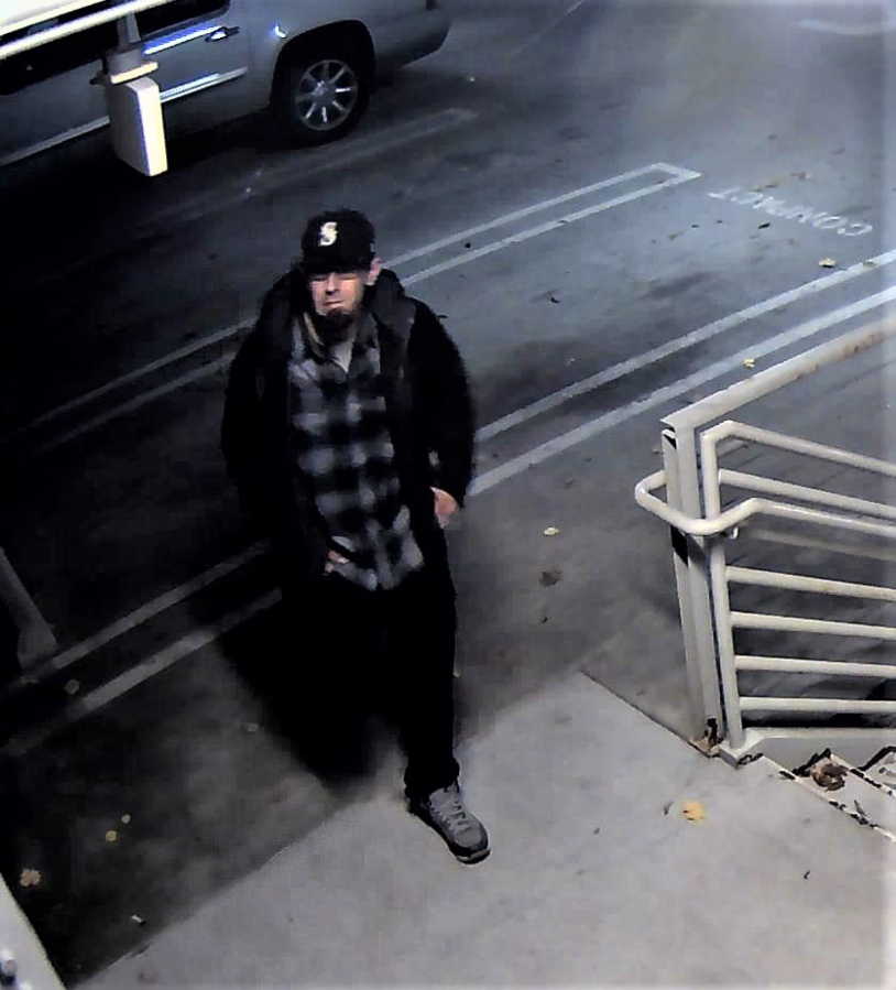 Anyone who recognizes this man, who’s a suspect in a Halloween night vehicle theft at Legacy Salmon Creek Medical Center, is asked to contact the Clark County Sheriff’s Office.