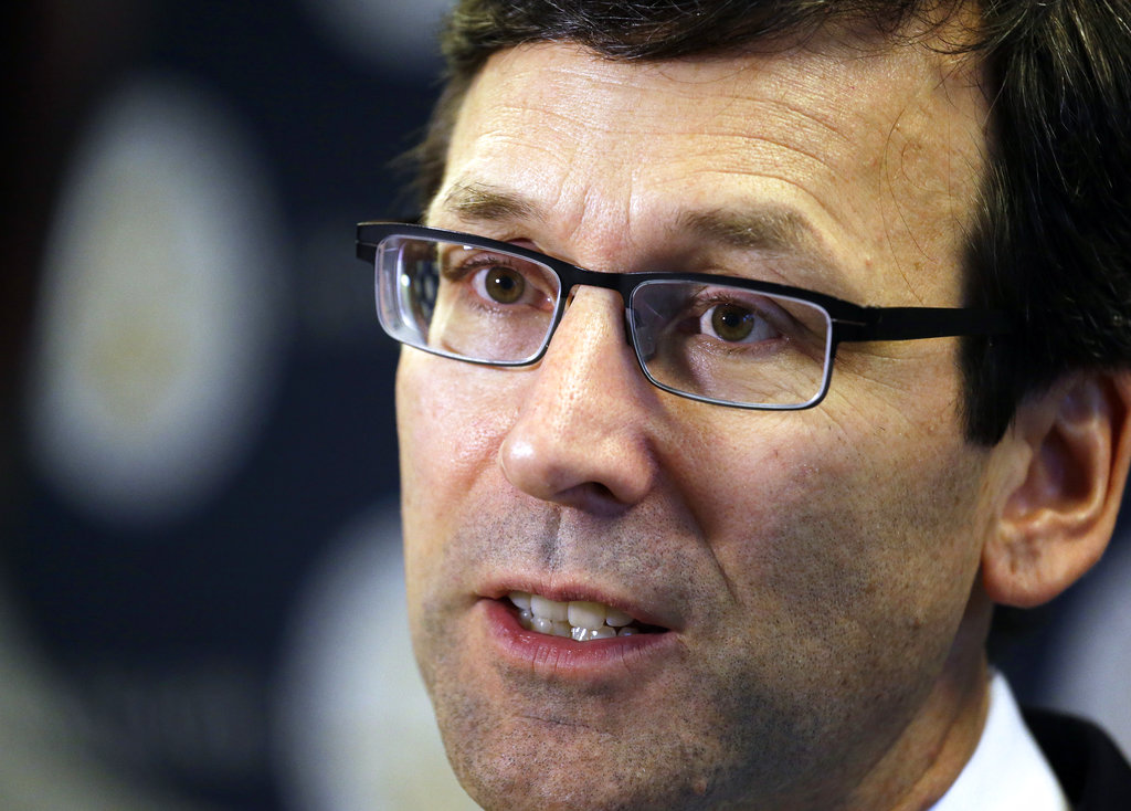 Washington state Attorney General Bob Ferguson talks about his earlier announcement of a multi-million dollar lawsuit against the ride-hailing company Uber, Tuesday, Nov. 28, 2017, in Seattle. Ferguson says Uber broke state law when it failed to notify more than 10,000 drivers in the state that their personal information was accessed as part of a major data breach. Uber acknowledged last week that for more than a year it covered up a hacking attack that stole personal information about more than 57 million of the ride-hailing service's customers and drivers.