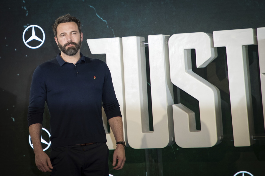 Actor Ben Affleck poses for photographers at a photo call to promote the film ‘Justice League’, in London on Saturday.