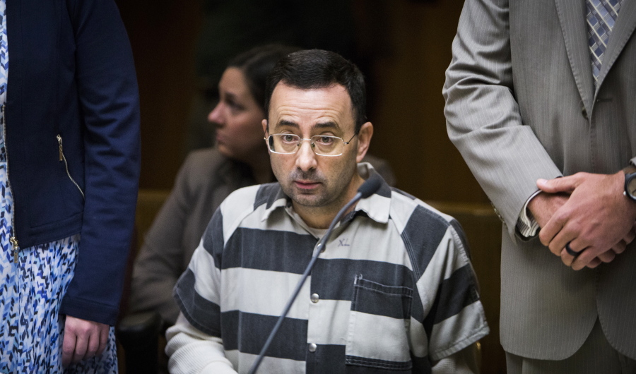 Dr. Larry Nassar is seen during a preliminary hearing in Mason, Mich., on May 12.