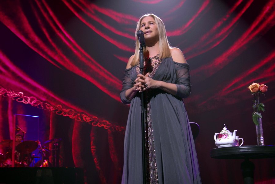 This image released by Netflix shows Barbra Streisand in a scene from her concert special, “Barbra: The Music ... The Mem’ries ... The Magic!” debuting Wednesday on Netflix.