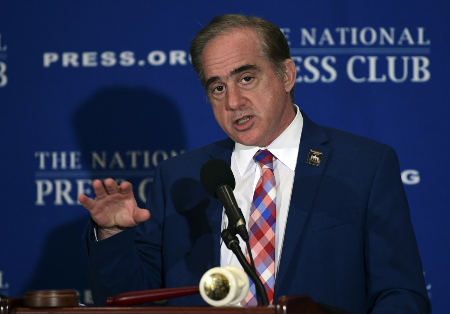 Veterans Affairs Secretary David Shulkin speaks at the National Press Club in Washington on Monday.
