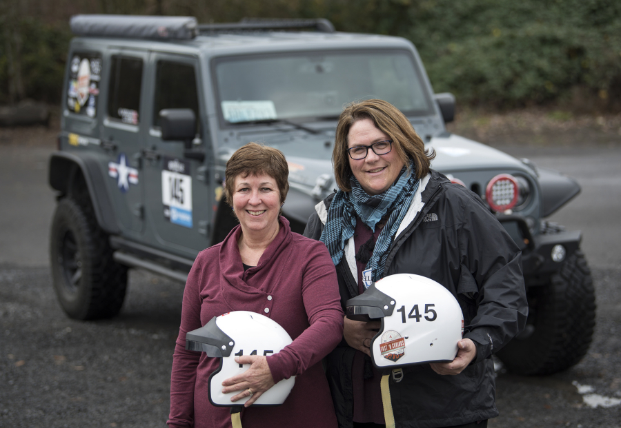 Cousins Char O’Day, left, and Kris Vockler recently completed the Rebelle Rally, a seven-day, all-women’s off-roading race through parts of California and Nevada.