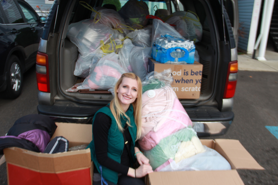 Clark County: Elizabeth Koceja purchased and collected donated items to put together care packages for those in need, which she handed out for Thanksgiving.