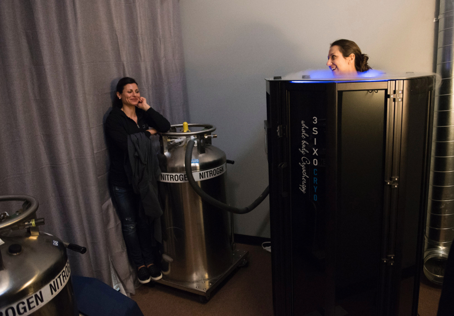 Columbian health reporter Marissa Harshman tries the Cryosauna at 3Six0 Fitness in Vancouver.